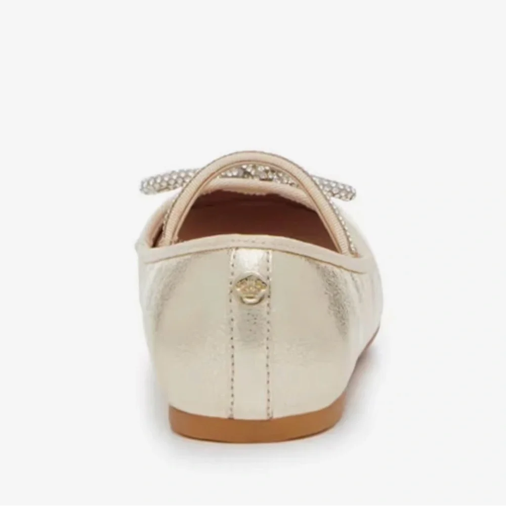 Nina Gold Kids Dress Shoes with Bow NWT